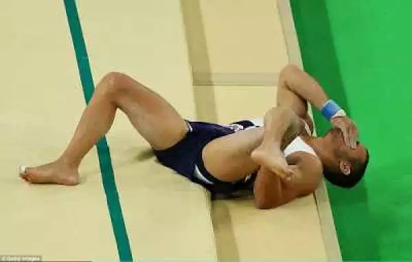 Photos: French Gymnast Breaks His Leg While Landing On A Vault At The Olympics